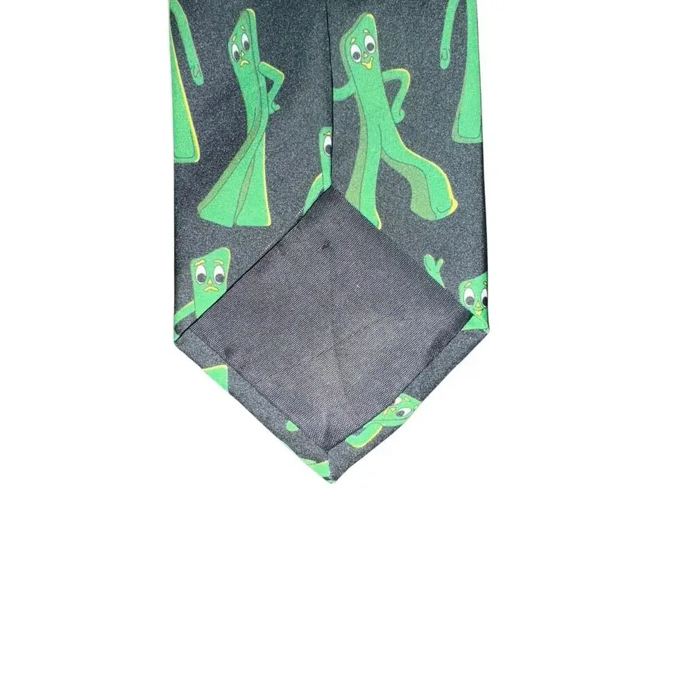 Ralph Marlin Gumby Vintage Novelty Necktie Polyester Black Green 1995